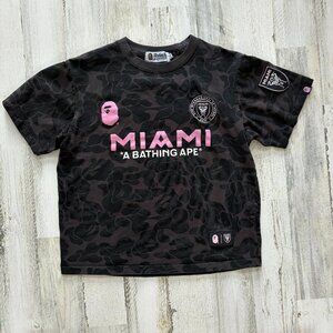 A Bathing Ape Miami Short Sleeve Tee - Black with Pink Logo